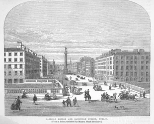 Carlisle Bridge en Sackville Street, Dublin
